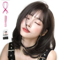 가발위드 중단발 투톤 리앤 통가발1개+가발걸이1개+가발전용빗1개+가발망1개 세트상품, 블랙브라운, 1세트