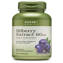 GNC Herbal Plus Bilberry Extract 허벌 플러스 벨베리 엑스트랙트 60mg 100정