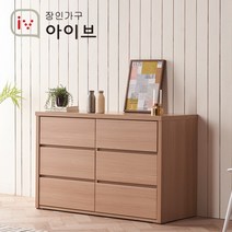 [장인가구] 유니코 내추럴 1200 빅와이드 3단 서랍장, 색상:내추럴