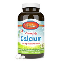 Carlson Labs 키즈 칼슘 Chewable Calcium 바닐라맛 250mg x 120정