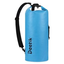 DEETIK 방수 해양 드라이 백 20L 적절한 사이즈 여행 수영 보트 캠핑 낚시 카약 래프팅 해변용 야외 캠핑 장비 보관 가방 (D-로고 블랙), D-logo blue