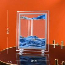 샌드아트 모래 시계 모래멍 무드멍 3D 분위기 인테리어 오브제 움직이는 상자 색상 예술 그림 유리 장면 디스플레이 홈 인테리어 책상 램프, Square Blue C