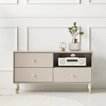 아리아 1000 미니 2단 오픈 AV tv 거실장, 화이트