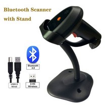 무선 바코드스캐너 유선 바코드스캔 HBAPOS 바코드 스캐너 1D 2D QR 블루투스 OLED 디스플레이 음성 알림 스탠드 홀더가있는 휴대용 판독기, CN_Bluetooth with Stand