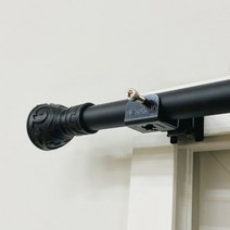편한리빙 안뚫어고리 못 없이 다는 커튼봉 브라켓 + 커튼봉 세트, 블랙(1세트2개입) + 6자 커튼봉