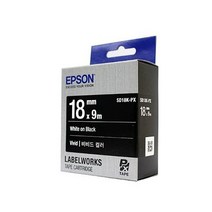 epson 스티커주문제작 라벨스티커 코드 라벨테이프18mm 라벨 엡손 흑백글씨 4W0838BB, 1개, 1개