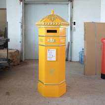 공중전화부스 전화부스 장식품 빈티지 단철 쇼핑몰 소품 모델 우체통 바 대형 야외 장식 사진, S.카키색 옷감