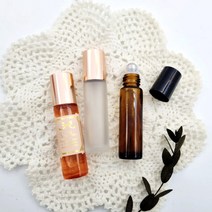롤온용기 향수공병 10ml 롤러볼 5개1set 반투명 갈색 로즈골드, 롤온용기 10ml 5개1set-반투명