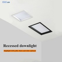 LED 패널 빛 dimmable recessed downlight 12W 24W 36W 광장 LED 스포트 라이트 led 천장 조명 AC86V-265V 홈 오피스 조명, 01. Black, 06. 36W Dimming, 03. 6000K White light
