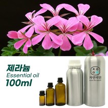 100% PURE 천연 허브 효능 효과 아로마 원액 에센셜 오일 -100ml 모음, 제라늄 100ml