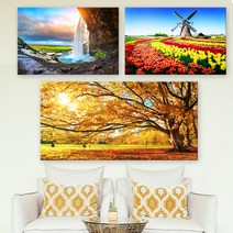 아란아트 북유럽 풍경화 시리즈 대형 캔버스액자, 01.긴가로형 소형 60x40(cm)