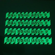 (4개 세트) 두꺼운 논슬립 PVC 방화셔터 스티커 방화셔터 내려오는 곳 스티커, (4개 세트) 옐로우/블랙 [방화셔터 내려오는 곳], 야광, 4개
