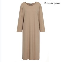[보니스팍스]라운드넥 밑단 옆트임 원피스-OX63OP148