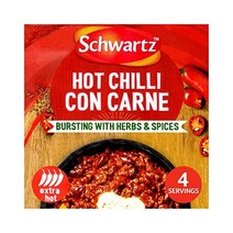 영국 Schwartz Hot Chilli Con Carne Recipe Mix 슈발츠 핫 칠리 콘 카르네 레시피 믹스 41g 6팩, 6개