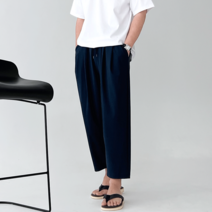 코튼 시원한 쿨 아이스 빅사이즈 핀턱 와이드 스판 크롭 냉장고 바지 배기핏 벌룬핏 밴딩 팬츠