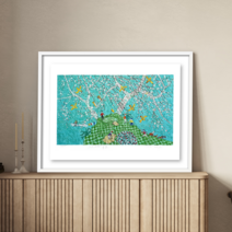 제주생활의 중도 Golf Skyblue (150 Editions) 이왈종 판화 액자추가가능, 그림만주문(액자X)