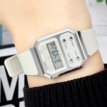 카시오 남성 복고풍 레트로 빈티지 베이지 디지털 우레탄시계 베이지