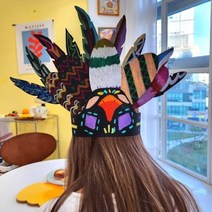 기타 바보사랑[미아아트]인디언 모자 머리띠 만들기 놀이 미술 DIY 키트