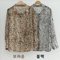 NewCare 여성 호피블라우스 가을 쉬폰블라우스