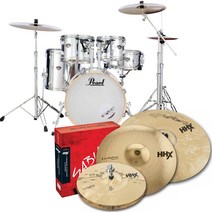 Pearl Export   Sabian HHX Evolution Cymbal 드럼세트 패키지, 색상:C-735 Satin White