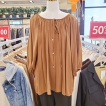 동아수성점 2층 엔비플러스 리본끈 루즈핏 브라운 블라우스