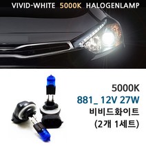 5000K 비비드화이트 기아 K3 12년-15년 전조등 상향등 하향등 안개등 자동차램프, 1세트, 5000K K3 안개등 881(2개1세트)