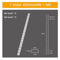 M6/M8 알루미늄 T 슬롯 트랙 슬라이더 바 너트 30/45 유형 지그 나사 패스너 목공 도구, 08 450mm Nut Sliderx1pc