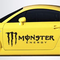 캠핑 카라반 Monster Energy 스티커 데칼시트 자동차데칼 자동차악세사리 데칼 튜닝용, 1개, 오렌지 소형