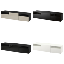 이케아 TV장식장 BESTA 베스토 TV장식장 블랙브라운/셀스비켄 하이글로스/블랙 180x42x39 cm