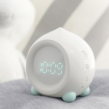 [베터라인] 귀여운 LED 무소음 탁상 알람시계 무드등 모음2, 06 복숭아 LED 시계, 블루