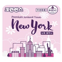 크린센스 뉴욕 꽃무늬 점보롤300 100m(2겹)x16롤