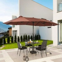 크랭크 파라솔 대형 비치 정원 카페 테라스 호텔, 04. 더블 롱 파라솔 아이보리