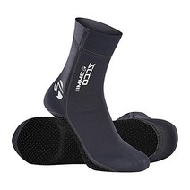 ZCCO 네오프렌 다이빙 양말 3mm 다이빙 잠수복 워터 핀 양말 따뜻한 서핑 부츠 스노클링 수상 스포츠 용 비치 양말, Black_3