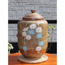 소금항아리 쌀독 10KG 국화 그림 도자기, 항아리 구매