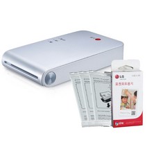 LG Popo Pocket Photo Printer PD239 (White) Bundle with 30-Pack of Inkless Photo Paper for Android i, 1
