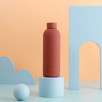 500ml 스트레이트 304 스테인레스 스틸 절연 물병 보온병 머그잔 고무 페인트 표면 진공 플라스크 커피 컵, 05 Almond Cake Vine