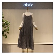 [에이비에프지] DB_ 잔꽃 플리츠 스트랩 원피스 (AOW1QO40C)
