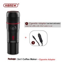전자동 커피 머신기 업소용 믹스 원두커피 자판기 자동차 앰프용 hibrew 휴대용 머신 homedc12v expresso coffee maker fit nexpresso pod, 어댑터 1개, 에게