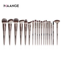 make up brush 붓 메이크업 MAANGE-메이크업 브러쉬 세트 내추럴 헤어 파운데이션 파우더 아이섀도우 메이, 한개옵션1, 14 18PCS-Brown
