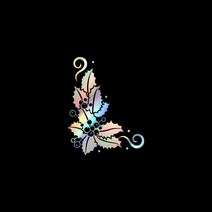 자동차포인트 00589 꽃 잎 튜닝스티커, L, 홀로그램