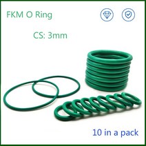 고무오링 패킹 실리콘 오링 고무링 CS 3mm 한 팩에 10 개 불소 고무 씰링 O 링 FKM O-링 오일 씰 워터, 16 OD 23mm_01 10 Pieces_01 3mm