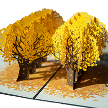 로맨틱포스트 입체카드 팝업카드 편지지 3D카드 크리스마스카드, 1개, 은행나무로드