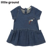 [리틀그라운드] (아동) BI(the bonnie mob)-데님와펜 원피스_7717AM0101