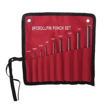 9pcs 내구성 스틸 롤 핀 펀치 세트 세트 도구 키트 핀 제거 전문가, 은