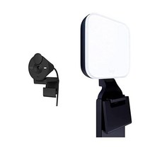 정품 프라이버시 셔터가 포함된 로지텍 Brio 300 풀 HD 웹캠 소음 감소 마이크 USB-C Zoom 인증 마이크로소프트 Microsoft Teams Google Me, Black _Webcam + Monitor Light