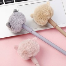 프리위드 뽀글냥이 캐릭터 펜 귀여운 선물용 고급 볼펜, 화이트