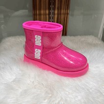 어그 키즈 클리어 양털 투명 부츠