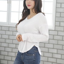 제이컬리 여성용 베니지 언발 긴팔티셔츠