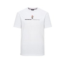 22SS [완판 재입고] 화이트 패딩턴 콜라보 원포인트 반팔 라운드 티셔츠 HUTS2B970OW