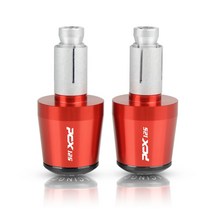 pcx튜닝용품 혼다pcx pcx125 오토바이 7/8 ''22MM CNC 핸들 바 그립 캡 끝 플러그 혼다 PCX125 PCX, 02 red black